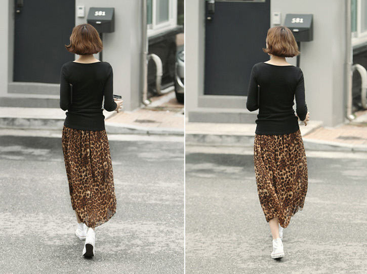 С чем носить леопардовую юбку плиссе
